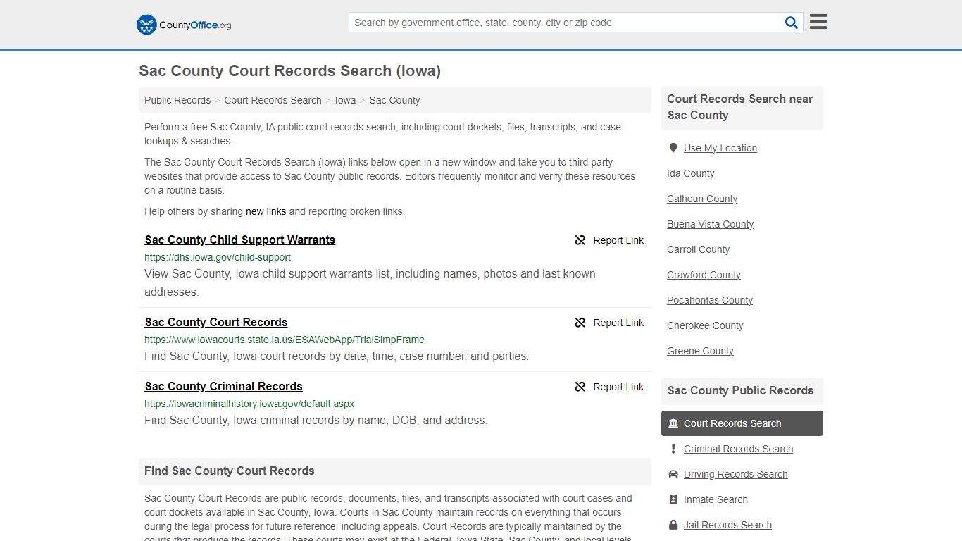 Court Records Search - Sac County, IA (Adoptions, Criminal, Child ...